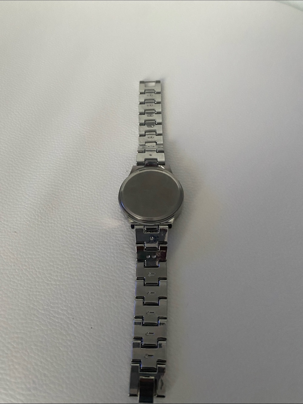 Unisex Women’s Men Silver Crystal Rhinestone Round LED Metal Strap Timer Watch - Picture 7 of 10